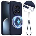 Honor Magic7 Pro Nestemäinen Silikoni Suojakuori - MagSafe-yhteensopiva - Tummansininen