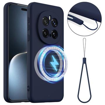 Honor Magic7 Pro Nestemäinen Silikoni Suojakuori - MagSafe-yhteensopiva - Tummansininen