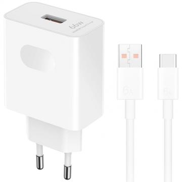 Honor SuperCharge -virtalähde USB-C-kaapelilla HN-110600E00 - 66W - valkoinen