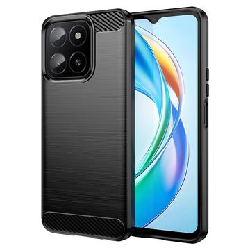 Honor X5b/X5b Plus Harjattu TPU Suojakuori - Hiilikuitu - Musta