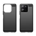 Honor X5b/X5b Plus Harjattu TPU Suojakuori - Hiilikuitu - Musta