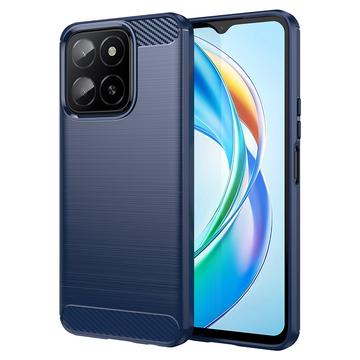 Honor X5b/X5b Plus Harjattu TPU Suojakuori - Hiilikuitu - Sininen