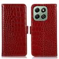 Honor X6b Crocodile Lompakkomallinen Nahkakotelo kanssa RFID
