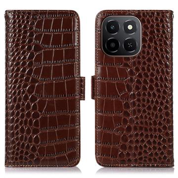 Honor X6c Crocodile Lompakkomallinen Nahkakotelo kanssa RFID