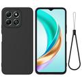 Honor X6c Nestemäinen silikonikotelo käsihihnalla