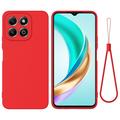Honor X6c Nestemäinen silikonikotelo käsihihnalla