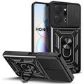 Honor X7a Pyörivä Rengashybridikotelo Kamerasuojalla - Musta