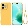 Honor X80i/600 Lite/500 Smart Nestemäinen silikonikotelo käsihihnalla - Keltainen