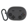 Huawei FreeBuds Pro 5 Retro Gamepad silikonikotelo karabiinilla - Tummanharmaa