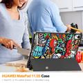 Huawei MatePad 11.5 S Tri-Fold Sarjan Smart Lompakkokotelo - Graffiti