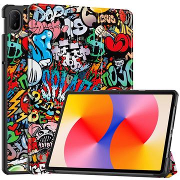 Huawei MatePad SE 11 Tri-Fold Sarjan Smart Lompakkokotelo - Graffiti