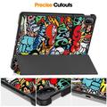 Huawei MatePad SE 11 Tri-Fold Sarjan Smart Lompakkokotelo - Graffiti