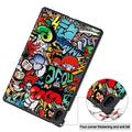 Huawei MatePad SE 11 Tri-Fold Sarjan Smart Lompakkokotelo - Graffiti