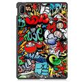 Huawei MatePad SE 11 Tri-Fold Sarjan Smart Lompakkokotelo - Graffiti