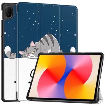 Huawei MatePad SE 11 Tri-Fold Sarjan Smart Lompakkokotelo - Kissa