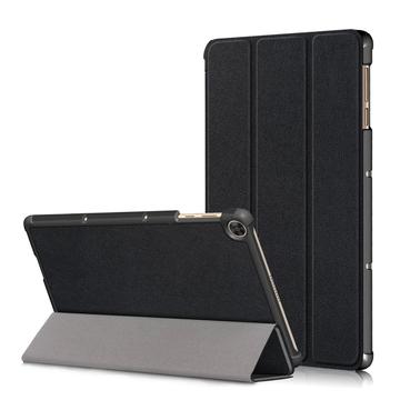 Huawei MatePad T10/T10s Tri-Fold Sarjan Smart Lompakkokotelo - Musta