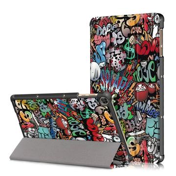 Huawei MatePad T10/T10s Tri-Fold Sarjan Smart Lompakkokotelo - Graffiti