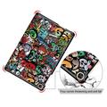 Huawei MatePad T10/T10s Tri-Fold Sarjan Smart Lompakkokotelo - Graffiti