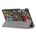 Huawei MatePad T10/T10s Tri-Fold Sarjan Smart Lompakkokotelo - Graffiti