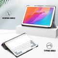 Huawei MatePad T10/T10s Tri-Fold Sarjan Smart Lompakkokotelo - Harmaa