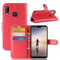 Huawei P20 Lite Lompakkokotelo Magneettisella Sulkijalla - Punainen