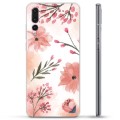 Huawei P20 Pro TPU Suojakuori - Vaaleanpunaiset Kukat