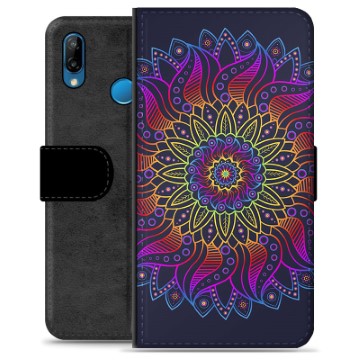 Huawei P30 Lite Premium Lompakkokotelo - Värikäs Mandala