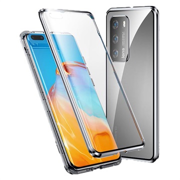 Huawei P40 Magneettikotelo Panssarilasi - 9H sella - Hopea