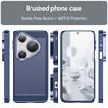 Huawei Pura 80 Pro/80 Pro+/80 Ultra Harjattu TPU Suojakuori - Hiilikuitu