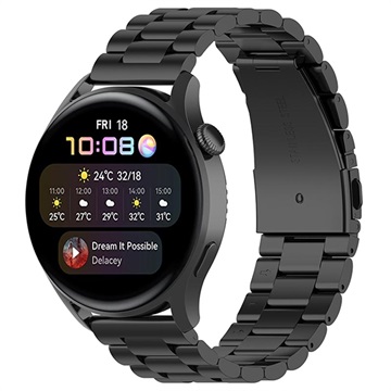 Huawei Watch 3/3 Pro Ruostumaton Teräsranneke - Musta