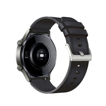 Huawei Watch GT 2/GT 2 Pro Aito Nahkaranneke - Musta