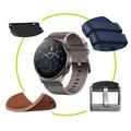 Huawei Watch GT 2/GT 2 Pro Aito Nahkaranneke - Musta