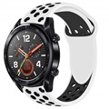Huawei Watch GT Silikoni Urheilu Hihna - Valkoinen / Musta