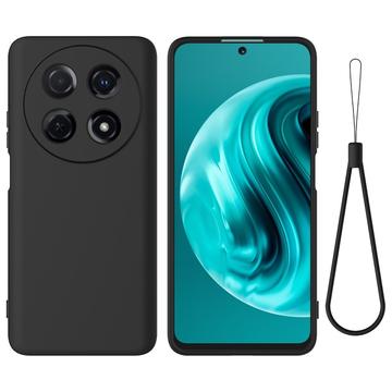 Huawei nova 13i Nestemäinen silikonikotelo käsihihnalla - Musta