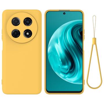 Huawei nova 13i Nestemäinen silikonikotelo käsihihnalla - keltainen