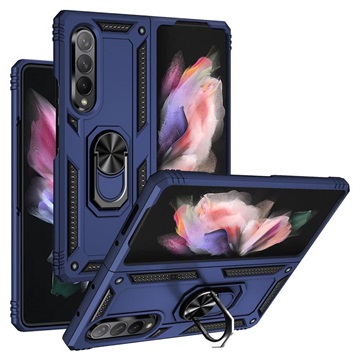 Samsung Galaxy Z Fold3 5G Hybridikotelo metallisella jalustalla - sininen