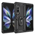 Samsung Galaxy Z Fold4 Hybridikotelo Jalustalla Metallinen - Musta