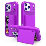 iPhone 17 Pro Max Hybridikotelo - Piilotettu Peili ja Korttipaikka - Violetti