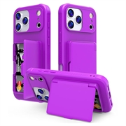 iPhone 17 Pro Hybridikotelo - Piilotettu Peili ja Korttipaikka - Purppura