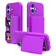 iPhone 17 Hybridikotelo - Piilotettu Peili ja Korttipaikka - Purppura