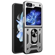 Samsung Galaxy Z Flip6 Hybridikotelo Sormuspidikkeellä - Hopea