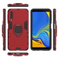 Samsung Galaxy A7 (2018) Hybridikotelo Sormuspidikkeellä - Punainen
