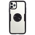 iPhone 11 Pro Max Hybridikotelo Sormuspidikkeellä - Musta
