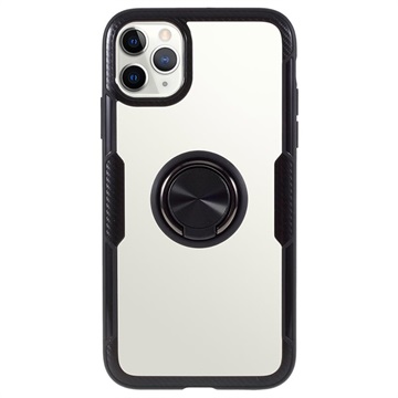 iPhone 11 Pro Max Hybridikotelo Sormuspidikkeellä - Musta