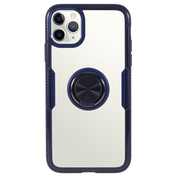 iPhone 11 Pro Max Hybridikotelo Sormuspidikkeellä - Sininen
