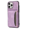 iPhone 14 Hybridikotelo Lompakolla - Violetti