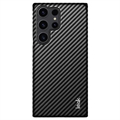 Imak Ruiyi Samsung Galaxy S23 Ultra 5G Päällysteinen Suojakotelo - Hiilikuitu - Musta