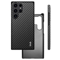 Imak Ruiyi Samsung Galaxy S23 Ultra 5G Päällysteinen Suojakotelo - Hiilikuitu - Musta
