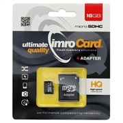 Imro microSDHC-muistikortti SD-sovittimella - 16 Gt
