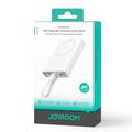 JOYROOM JR-PBM01 PD 20W 10000mAh Puhelin Power Bank Magneettinen langaton laturi sisäänrakennetulla kaapelilla / potkulaite - Valkoinen